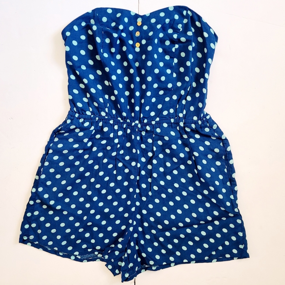 NWOT Blue Polka Dot Romper